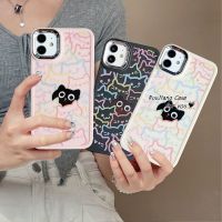 เคส RouJiang สำหรับ iPhone 15 14 13 12 11 Pro Max X Xr Xs Max 7 8 Plus SE 2020 INS หลากสีน่ารักเคสมือถือลายแมวสุดเท่