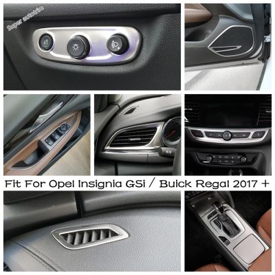 Interior Window Switch Button / AC Air Vent Outlet Frame Cover Trim Silver Fit For Opel Insignia GSi / Buick Regal 2017 - 2021