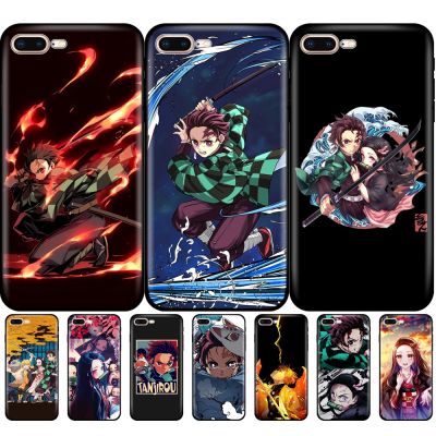 For Apple Iphone 5s 5 S SE 2020 2016 6s 6 S 7 8 Plus Case Phone Back Cover Bag Soft Silicon Black Tpu Case Anime Demon Slayer Kimetsu no Yaiba