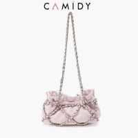 ☼ Camidy กระเป๋าสะพายโซ่ผู้หญิงใหม่อินเทรนด์สีลูกกวาดระดับ high-end ทั้งหมดตรงกับห่วงโซ่ขนมเปียกปูนมือถือถุงใต้วงแขน