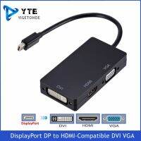 YIGETOHDE 3 In 1 DisplayPort DP To HDMI-Compatible DVI VGA สายอะแดปเตอร์1080P คอนเนคเตอร์สำหรับคอมพิวเตอร์แล็ปท็อปโปรเจคเตอร์