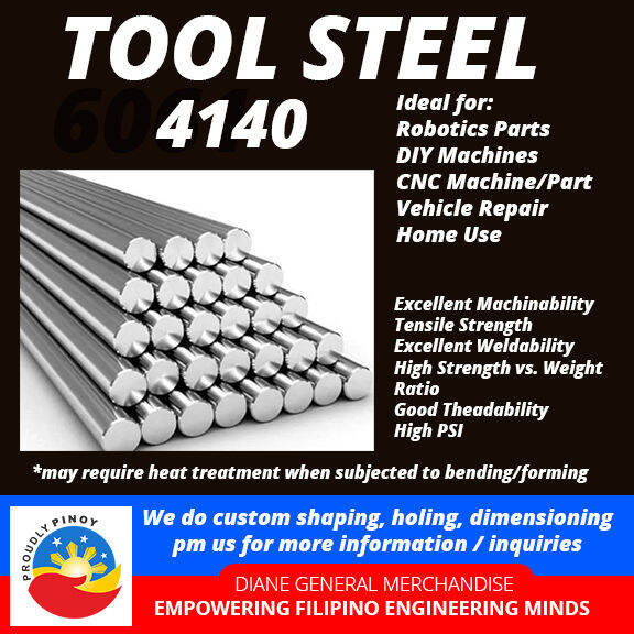 Tool Steel shafting round bar 4140 25mm + diameter Lazada PH