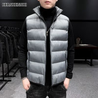 EERSHENSHI mens work vest Solid Color Fashion Stand Collar Sleeveless Zip Jacket