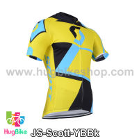 เสื้อจักรยานแขนสั้นทีม Scott 14 (02) สีเหลืองฟ้าดำ