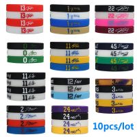 10pcs Basketball Silicone Wristbands Sport for Kids Players Men Bands