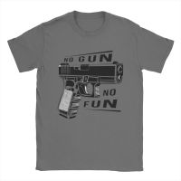 Homme No Gun No Fun T Shirt Gun Glock Pistol Handgun Pure Cotton Clothes Awesome Tees Arrival Gildan