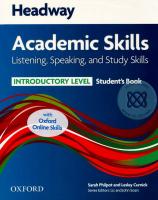 Bundanjai (หนังสือเรียนภาษาอังกฤษ Oxford) Headway Academic Skills Intro Listening Speaking and Study Skills Student s Book Online Practice (P)