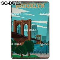 Lupeishop Vintage Metal Brooklyn Plaque เหมาะสำหรับตกแต่งบ้านและบาร์ป้ายดีบุกผับแผ่น Art Poster