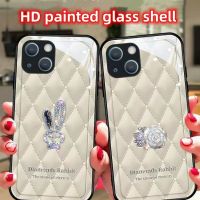 Applicable to Apple 14 mobile phone case 13promsx glass case masonry water drill rabbit lens full package mobile phone case 아이폰이