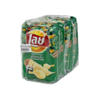 เลย์ คลาสสิค มันฝรั่งทอดกรอบแผ่นเรียบ รสโนริสาหร่าย 75 กรัม x 4 ห่อ/Lays Classic Smooth Potato Chips Nori Seaweed Flavor 75 grams x 4 packs