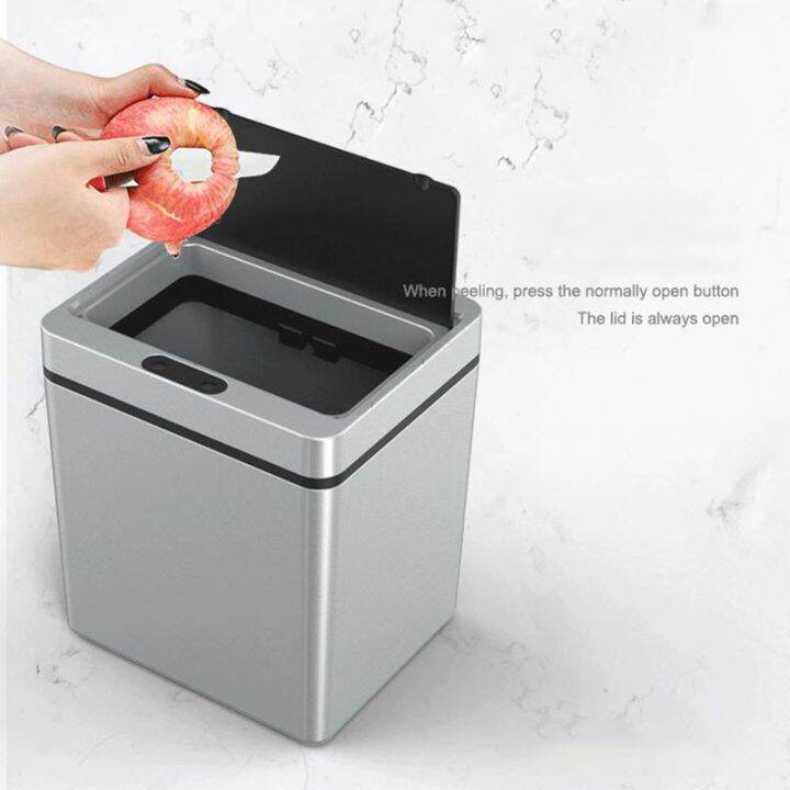 automatic-press-infrared-motion-sensor-trash-can-recycler-with-d-shape-silver-silver-lid-amp-s-base