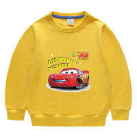 เสื้อสเวตเตอร์มีหมวก Lightning McQueen เสื้อสเวตเชิ้ตสำหรับเด็กคอกลมเสื้อคอตตอน100% เด็กผู้ชายเด็กหญิงเด็กชายฤดูใบไม้ผลิและฤดูใบไม้ร่วง2-9ปีแขนยาว