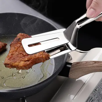 Kitchen 2 In 1 Nylon Grip Flip Tongs Egg Spatula Tongs Steak Spatula Tongs  Clamp Pancake Fried Turners Kitchen Accessories