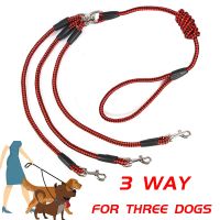 3 Way Couplers Dog Leash 3 In 1 Long Braided Pet Leash Belt 140cm Outdoor Walking Lead Rope for Three Small Dogs Pets Supplies