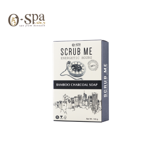 o-spa-natural-scrub-me-bamboo-charcoal-soap-energetic-hours-140g-โอสปา-สบู่ถ่านไม้ไผ่ผสมงาดำ-กลิ่นเอนเนอจิกอาวน์-140g