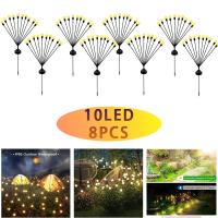 ✑♘✑ 8PCS Solar Firefly Lamp Garden Decorative Light Courtyard/Terrace/Channel Lighting IP65 Outdoor Waterproof 10LED Lamp