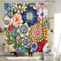 Home decor Bohemia Floral Shower Curtains Waterproof Bathroom Colorful Flowers Printed Bath Curtain 150*180cm Washable Cloth