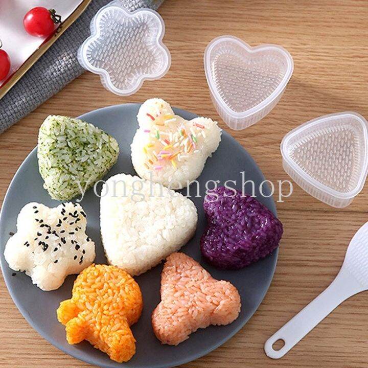 7pcs-set-cartoon-bear-triangle-shaped-japanese-onigiri-sushi-mold-with-spoon-diy-rice-ball-maker-press-mould-kids-bento-making-tool