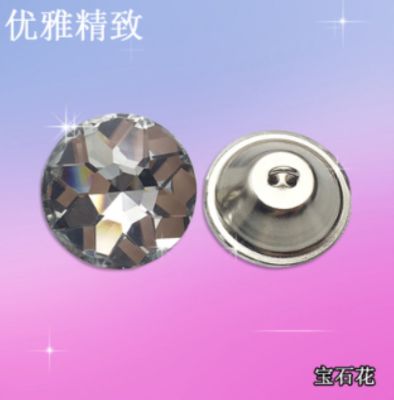 ✽﹉☏ a2 20MM Soft bag crystal button sofa diamond button pull button fixed threading back button flower diamond decorative button