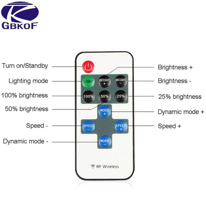 yingke-12a-หรี่ตัวควบคุมไฟ-led-dc12v-ขนาดเล็ก-รีโมทไร้สายควบคุมด้วยแสงแถบสีเดียว3528-5050แถบไฟ-led