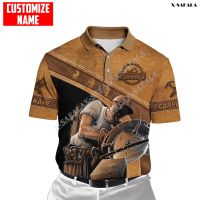 Lumberjack carpenter 3D full print men polo POLO shirt collar short sleeve stream wear standard