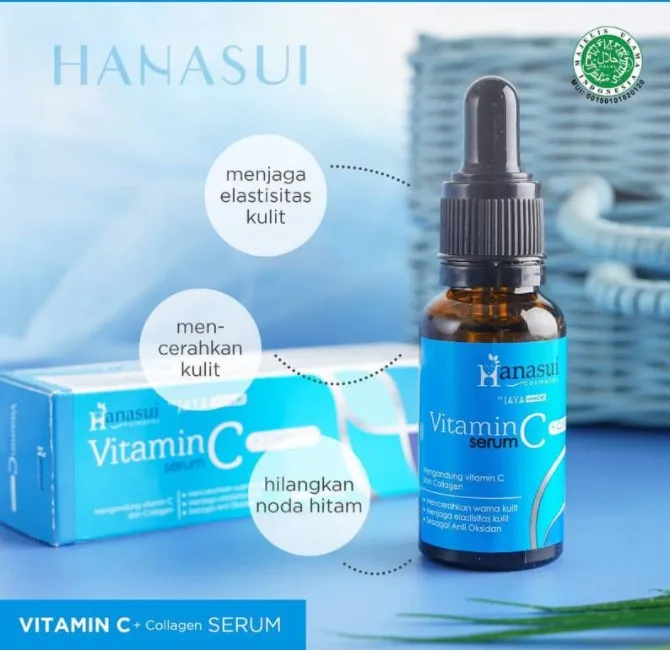 Serum Hanasui Warna Biru Viamin C + Collagen Serum Kolagen Hanasui ...