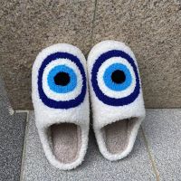 Fulffy Fur Slippers Fleece Flat Thick Indoor Cotton Couple Shoes