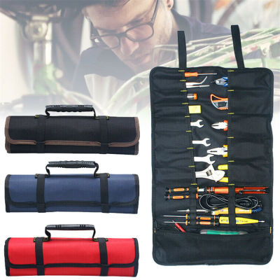 22 Pocket Tool Roll Organizer Plier Carry Case Multi-Purpose Storage Bag Wrench Organizer Fold Up Canvas Storage Bag Spanner Wrench Tool
