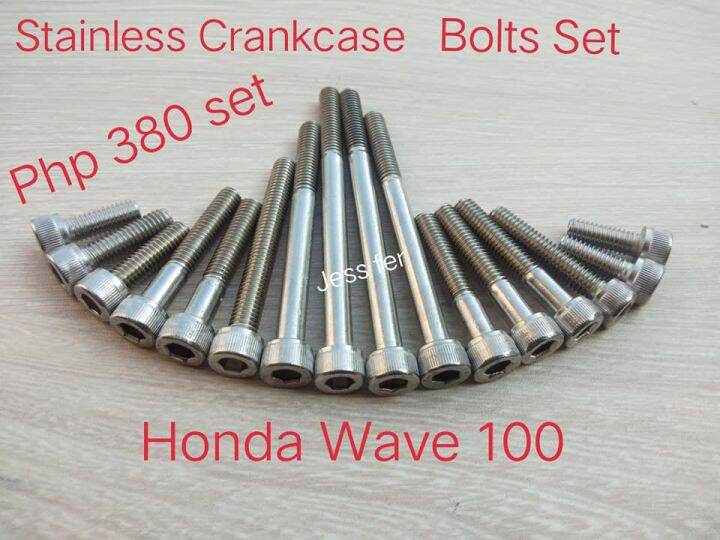 Yaka Mc Parts Stainless Crankcase Bolts Set For Honda Wave 100 Allen