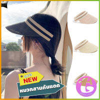 Thai dee หมวก​สานครึ่งหัว หมวกสานกันแดด สไตล์เกาหลี  Sun hat