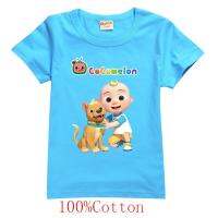 100% Pure Cotton  New Hot Sale Cartoon Girl T-shirt Cocomelon Childrens Clothing Boy T-shirt Baby Shirt