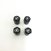 จุกลมยางรถยนต์ พร้อมโลโก้ Lexus 1 ชุด (4 อัน) ดำ- Car Tire Valve Caps