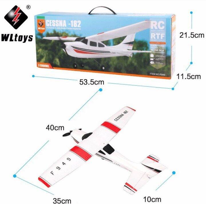 เครื่องบินโฟมบังคับวิทยุ-wltoys-no-f949s-รีโมทคอนโทรลเครื่องบิน-cessna-182-rc-2-4g-3ch-rc-glider-เครื่องบินจำลอง-rtf-เครื่องบินของเล่นกลางแจ้ง