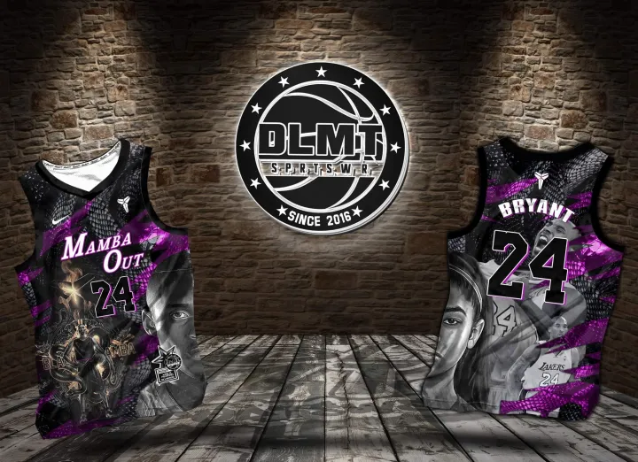 Kobe Bryant Custom Mamba Black 8 & 24 Jersey with Gigi #2 Mamba Forever Sz.  3 XL