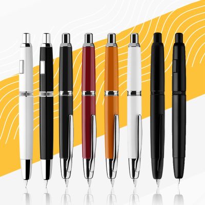 ZZOOI Majohn A1 Press Fountain Pen Retractable Extra Fine Nib 0.4mm Metal Ink Pen with Converter for Writing gifts pens Matte black