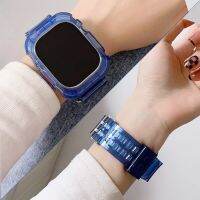 ：》’【 2IN1 Watch Strap+Case For Iwatch Series SE 8 7 6 5 4 49Mm Clear Transparent Bracelet For  Watch 3 2 1 38 40 42Mm  Band