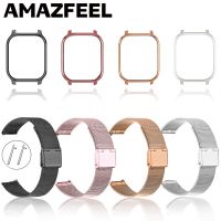 ZZOOI Metal Strap For Xiaomi Amazfit GTS Smart Watch Case Bracelet For Amazfit Bip Lite Bip S GTS 2 Wrist Strap Protector Case Film