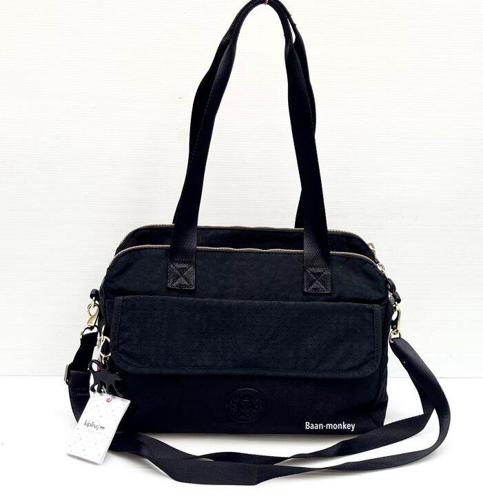 KIPLING SHOP ของแท้เบลเยี่ยม กระเป๋าถือสะพาย KIPLING OLANO Black Dot