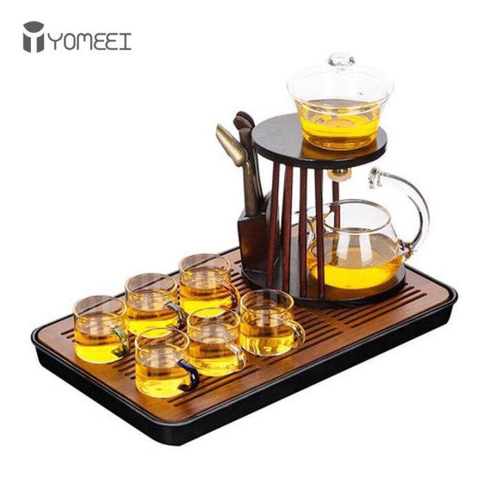 YOMEEI Heatresistant Glass Tea Set Turkish Drip Pot Semiautomatic