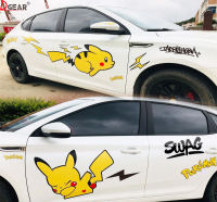 ผ้าคลุมรถยนต์ สติกเกอร์ติดรถ Pikachu สติ๊กเกอร์ติดรถยนต์ กันรอยขีดข่วน ครอบตัวรถ สติ๊กเกอร์ติดประตูรถยนต์ บุคลิกภาพ Pikachu ทั้งสองด้าน