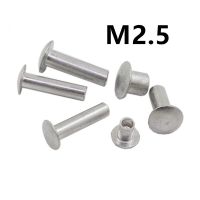 200PCS M2.5x4/5/6mm GB873 Aluminum Round Flat Button Truss Head Half Semi Hollow Rivet Diameter