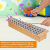 เปียโนอลูมิเนียมแบบพกพา13-Note Glockenspiel เครื่องดนตรีประเภทเคาะพร้อมด้วยแท่งไม้