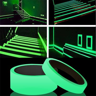 [24 Home Accessories] 5X500ซม. เทปเรืองแสงกันน้ำเรืองแสง Night Self Adhesive Glow In The Dark สติกเกอร์เทปความปลอดภัยตกแต่งบ้าน