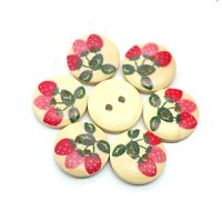 15mm Wooden Buttons Scrapbook Strawberry  sewing supplies  vintage buttons  accesorios de costura  diy  buttons for clothing Haberdashery