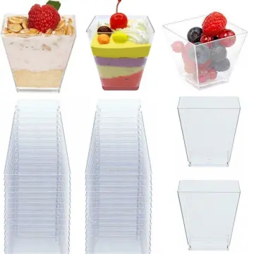 50PCS 140ml Disposable Pudding Jelly Cup Snack Dessert Bowls