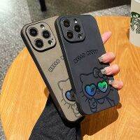 เคสโทรศัพท์หนังแกะลายแว่นตาเลเซอร์การ์ตูนน่ารักสำหรับ iPhone 15 14 13 12 11 Pro Max XS XR X 8 + 7 Plus ฝาครอบโทรศัพท์กันกระแทกพร้อมเลนส์ป้องกันกล้องคลุมทั้งหมด