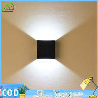 ไฟ AC85-265V 6W ทรงลูกบาศก์ปรับได้,ไฟแบ็คดรอปเป่าลม LED ทรงลูกบาศก์อลูมิเนียมกันน้ำไฟผนังสำหรับระเบียงกลางแจ้ง