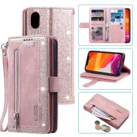 .Suitable For Zipper Purse Card Case iphone XS MAX XR X 7 8 6 6s Plus SE 2022 2020 8plus 7plus 6plus Flip Leather Wallet Cover with 9 Slots