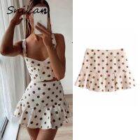 ✻ Polka Dots Ruffle Skirt Za 2021 Women Summer High Waist A Line Sexy Mini Faldas Mujer Fashion Ladies Short Jupe Cortas Vestidos