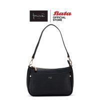 In1★Bata บาจา ยี่ห้อ PRIVE กระเป๋าแบบถือและสะพายข้าง กระเป๋าแบบสะพายไหล่ กระเป๋าผ้าพียู ปรับสายได้ สำหรับผู้หญิง รุ่น RONDA สีดำ รหัส 9046210